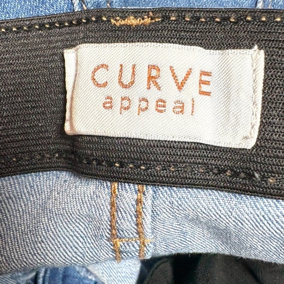 CURVE APPEAL Cotton Blend Stretch Straight Leg High Rise 5 Pocket Jeans US Sz 16 - Picture 5 of 10